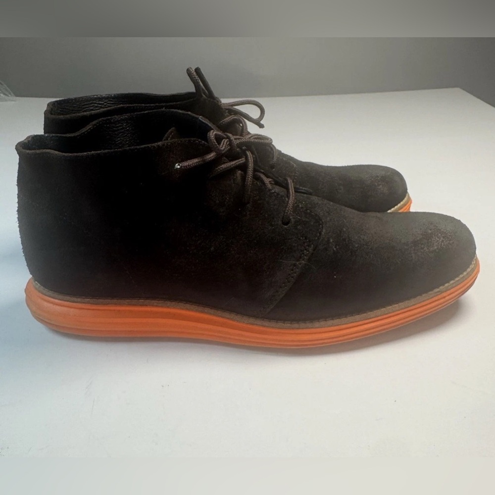 Cole Haan LunarGrand Chukka Boots Men’s 11 Brown Suede Orange Sole